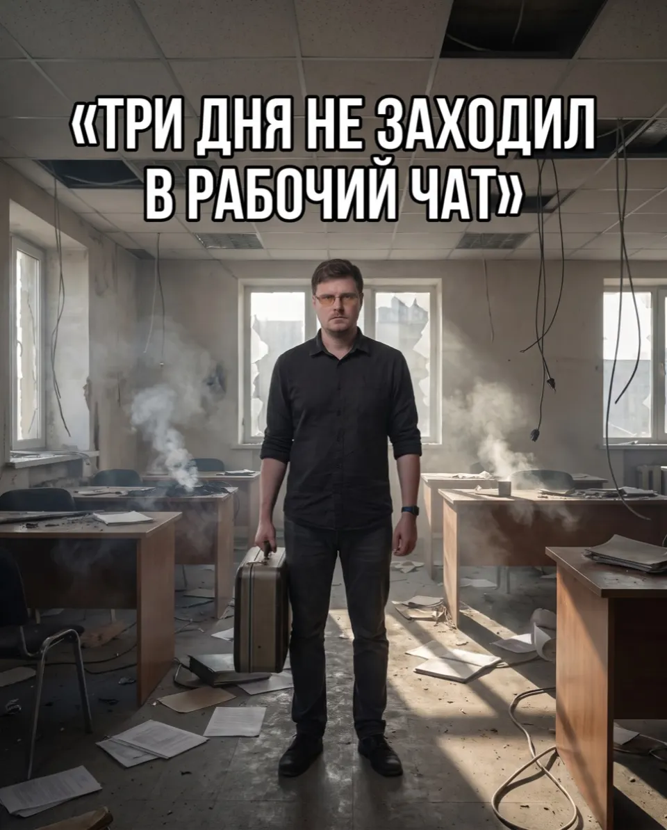 Пример результата: Три дня без рабочего чата